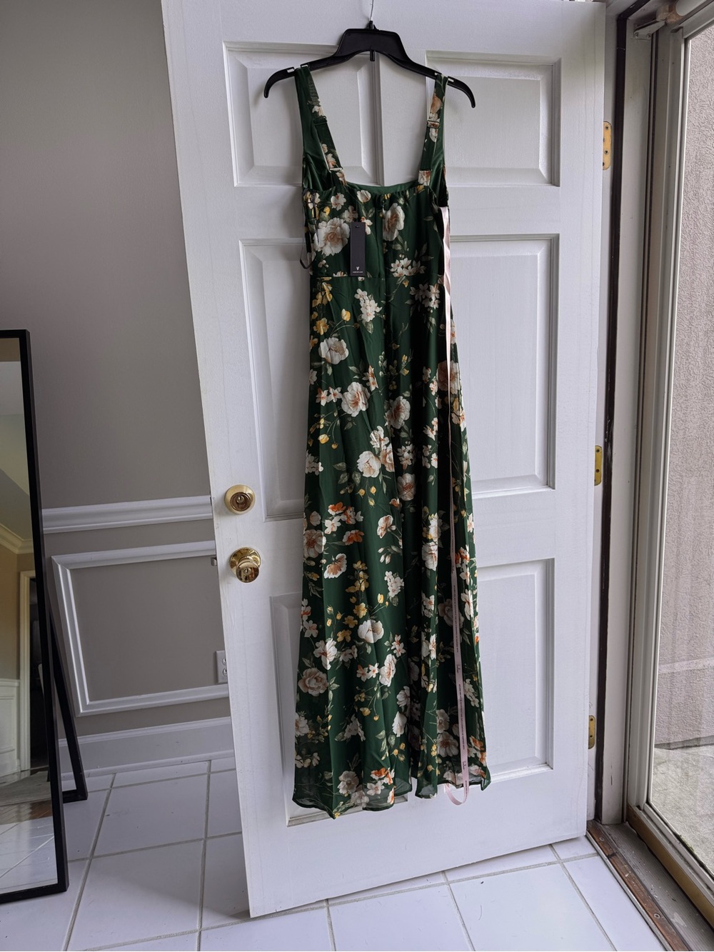 NWT Lulus Remarkable Arrival Emerald Green Floral Sleeveless Maxi Dress - Picture 6 of 7
